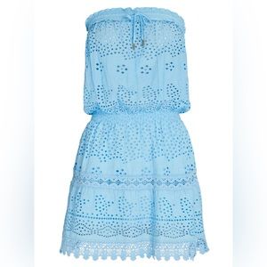 Mellisa Odabash, strapless, beach coverup, dress, light blue, similar:Chara Ruiz